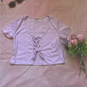 Baby Pink Crop Tie Top Small